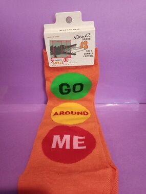 Blue Q Orange 'Go Around Me' Women's Ankle Socks